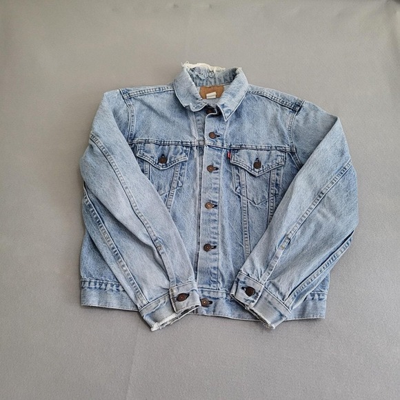 Levi's Jackets & Blazers - VTG Levi's Denim Blue Jean Trucker Jacket Made In USA Distressed Thrashed